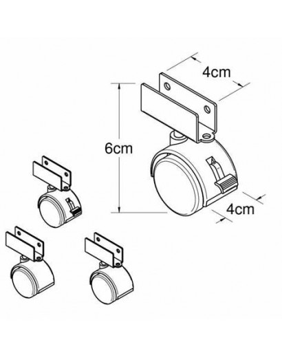 INOVA RODIZIO CHAPA U 40MM...