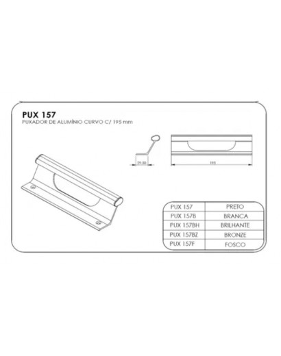 ALUMI PUXADOR 17CM AL.BRANCO